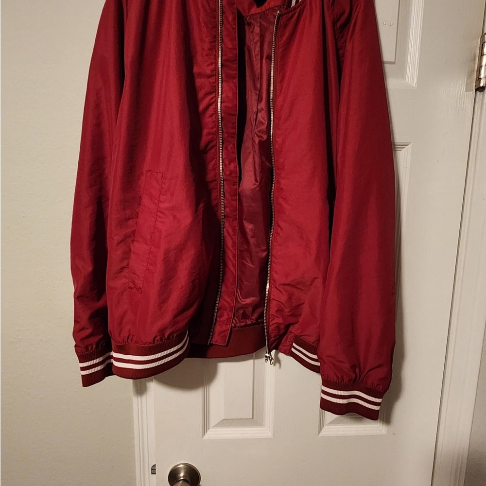 H&M Rich Burgundy Bomber Jacket